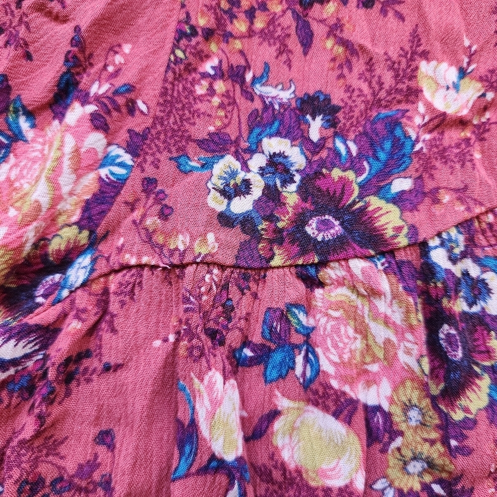 AE Floral 3/4 Sleeve Boho Blouse - Rust & Multicolor - Large - Picture 6 of 13